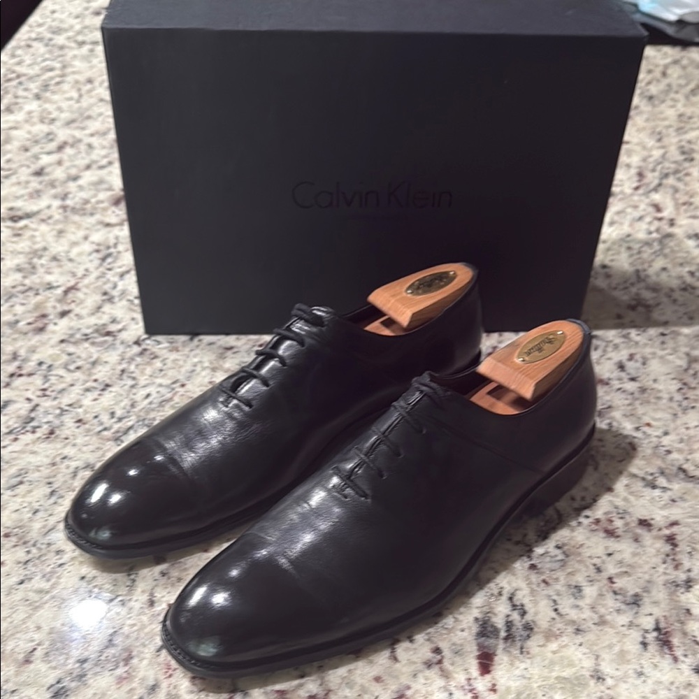 Calvin Klein Collection Whole Cut Leather Oxfords